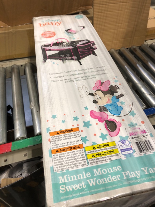 Photo 1 of Disney Baby Sweet Wonder Playard, Foldable Baby Playpen: With Newborn Bassinet, Toy Arch, and Carry Bag, Minnie Garden Delight Garden Delight Minnie
