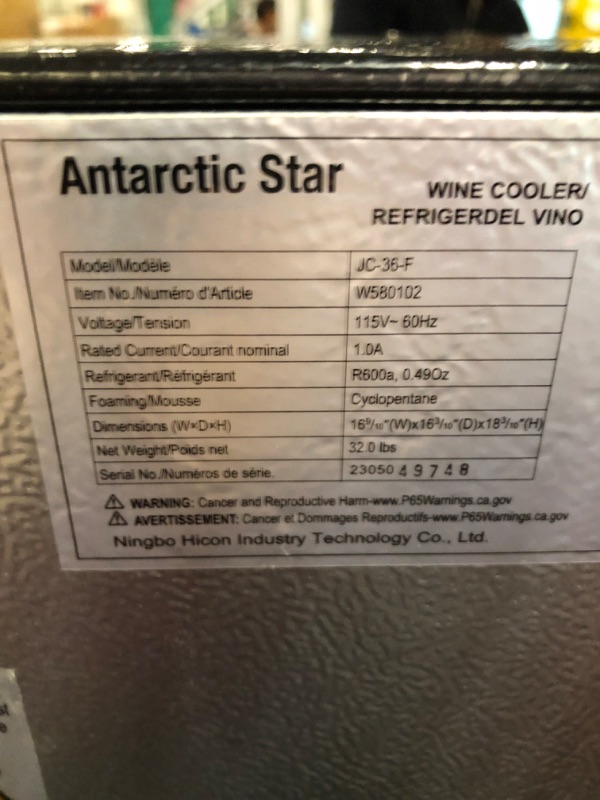 Photo 5 of Antarctic Star 18 Bottle 70 Can Wine Cooler/Cabinet Beverage Refrigerator Small Mini Fridge Clear Front Glass Door Counter Top Red Cellar Beer Soda Bar Quiet Compressor Freestanding 1.6 cu.ft Black