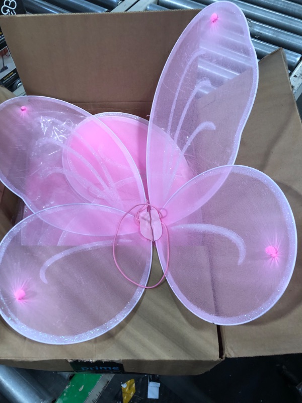 Photo 3 of 12 Pcs Fairy Butterfly Wings for Girls Butterfly Birthday Angel Wings toys for 2 to 12 Years Old Girls Pink