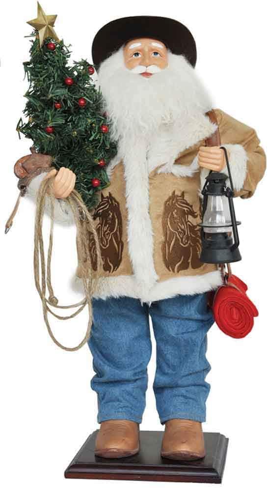 Photo 1 of 24" Home on the Range Country Western Cowboy Santa Claus Christmas Figure
