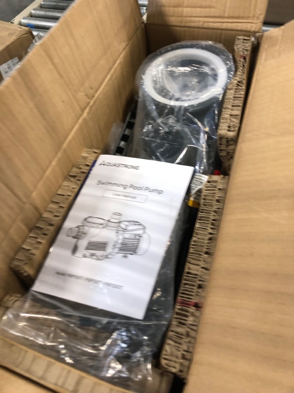 Photo 3 of AQUASTRONG 2 HP In/Above Ground Pool Pump with Timer, 220V, 8917GPH, High Flow, Powerful Self Primming Swimming Pool Pumps with Filter Basket 2HP + With Timer + 220V