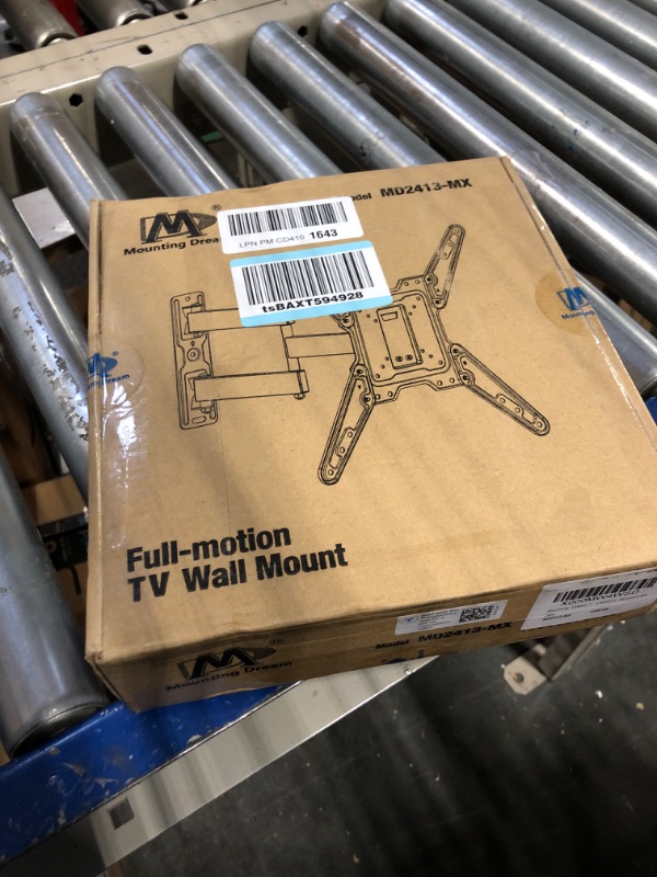 Photo 1 of Mounting Dream TV Wall Mount for Most 26-55 Inch TVs, Full Motion TV Mount with Perfect Center Design on Single Stud Articulating Mount Max VESA 400x400mm up to 77 LBS, Wall Mount TV Bracket MD2413-MX