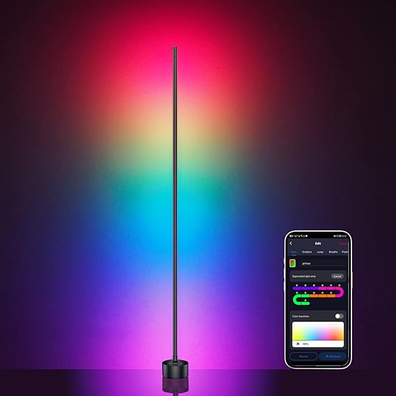 Photo 1 of AIZAWA Led Corner Lamp, RGBICW Color Changing Corner Floor Lamp with WiFi App Control, Creative DIY Modes, Music Sync, Works with Alexa, Led Corner Light for Living Room, Bedroom, and Gaming Room