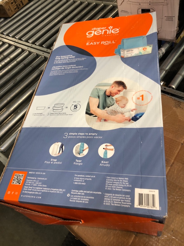 Photo 2 of Diaper Genie Signature Pail Includes 1 Easy Roll Refill with 18 Bags | Holds Up to 846 Newborn-Sized Diapers Per Refill New Signature Pail + Long-Lasting Refill