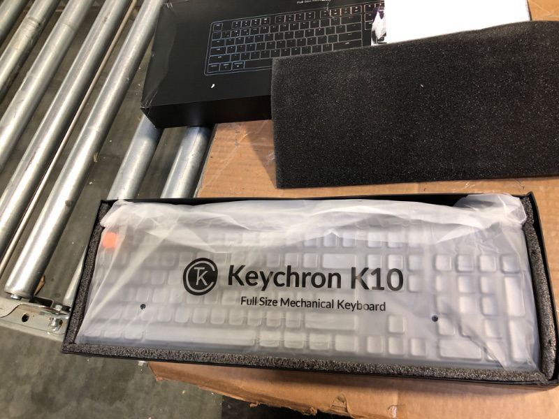 Photo 3 of Keychron K10 Full Size 104 Keys Bluetooth Wireless/USB Wired Mechanical Gaming Keyboard for Mac with Gateron G Pro Red Switch/RGB Backlight/Multitasking Computer Keyboard for Windows, Aluminum Frame