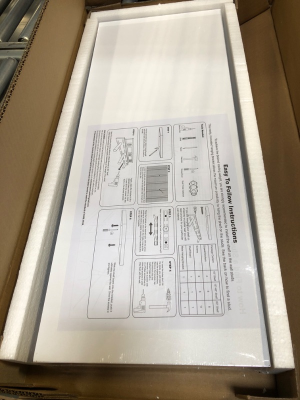 Photo 3 of 24 inch White Mission Floating Shelves for Wall, Bathroom Wall Mount Shelves, Wood Modern Display Shelves, Book Shelves,for Bedroom,Living Room and Kitchen ***Missing Hardware
