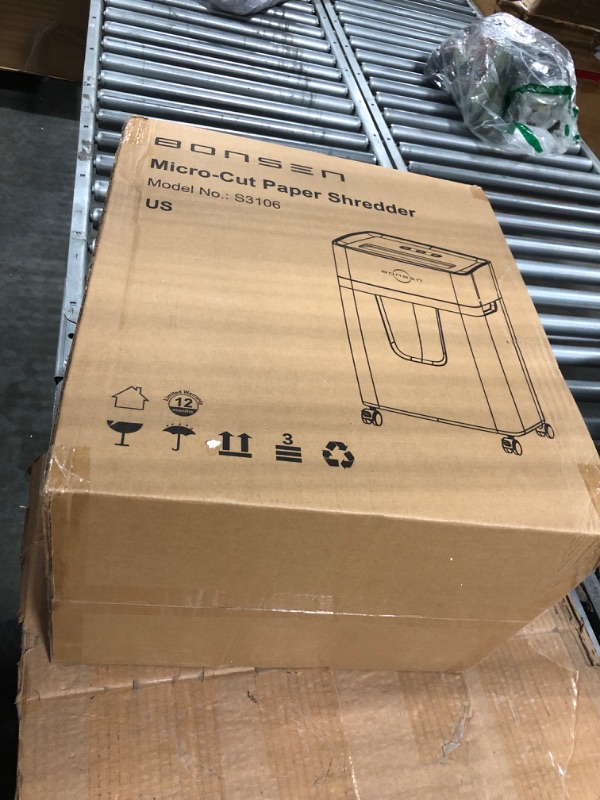 Photo 1 of BONSEN 10-Sheet Super Micro-Cut Paper Shredder, High-Security Level P-5 Paper/Credit Card/Staples Quiet Shredder for Home Office, 40 Mins Running Time with 5.3 Gallons Pullout Basket (S3106) 10-sheet Micro Cut