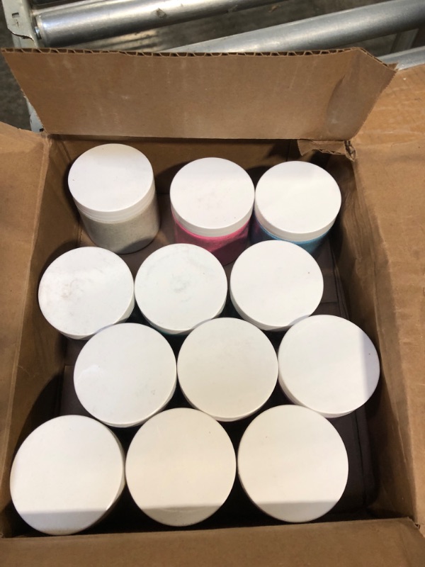 Photo 1 of Colored Sand for Sand Art - Sand for Crafts - Vibrant Color Play Sand - Safe for Ages 3+ Fine Colorful Sand for Plants - Classroom Crafts for Kids 4 5 6 7 8 9 10 11 12 - Bulk 12-Pk x 6-Ounce Jars 6-Ounce 12 Assorted Colors