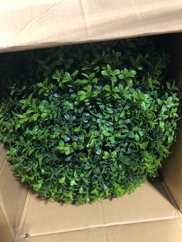 Photo 1 of 26 Inch Tall Boxwood Ball-Shaped Artificial Topiary w/Pot Indoor/Outdoor