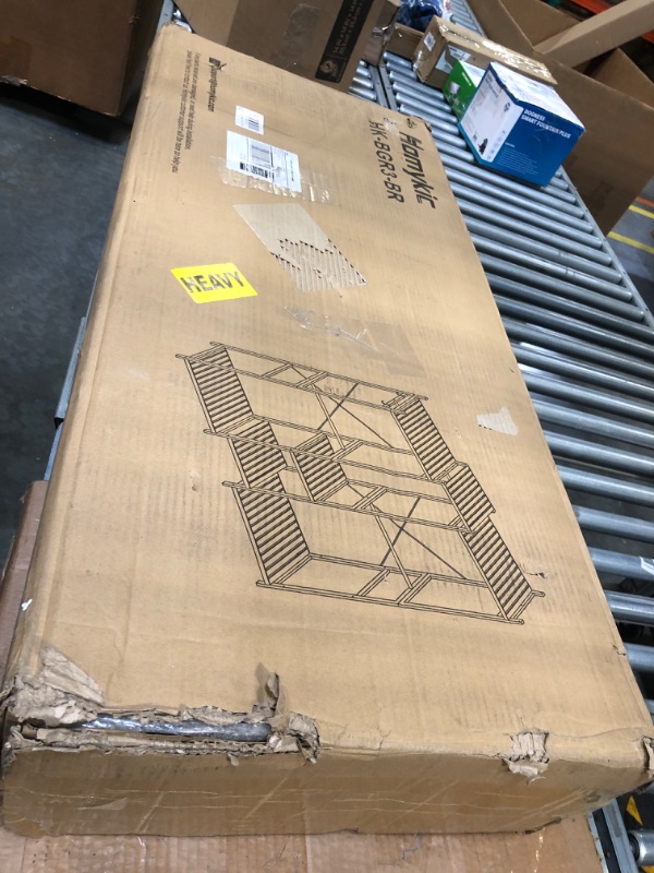 Photo 1 of Homykic Bamboo Closet System, Large Clothing Rack Garment Rack for Hanging Clothes, Freestanding Clothes Rack with Shelves and 5 Rods, Stable Open Wardrobe Organizer with 4 Hooks, 70”Wx77”H, Espresso