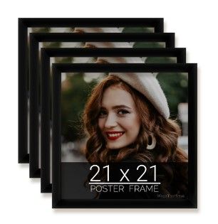 Photo 1 of 21x21 Black Picture Frame for Puzzles Posters Photos or Artwork, Set of 4