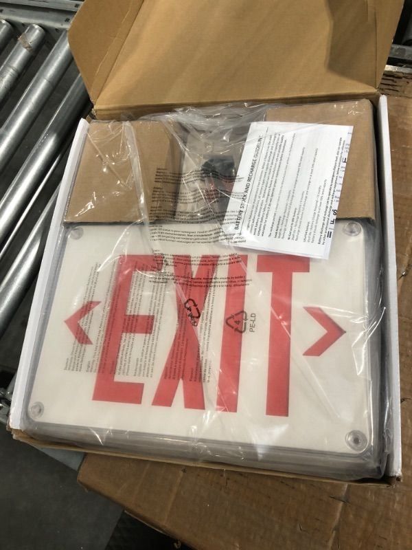 Photo 3 of Ciata Ultra Bright Led Decorative Red Exit Sign & Emergency Light Combo with Battery Backup, Fire Exit Sign with Lights, Lighted Exit Signs with Battery Backup, 6-inch Red Letters 1