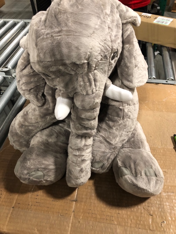 Photo 4 of BOOJALOO Giant Stuffed Animals Doll Elephant Stuffed Animal, 24" Stuffed Elephant Plush Toy Gifts for Girls Boys Gray