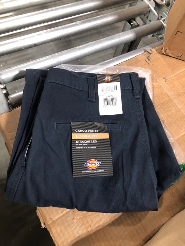 Photo 4 of Dickies Mens Loose-fit Cargo Work Pant 34W x 34L Dark Navy