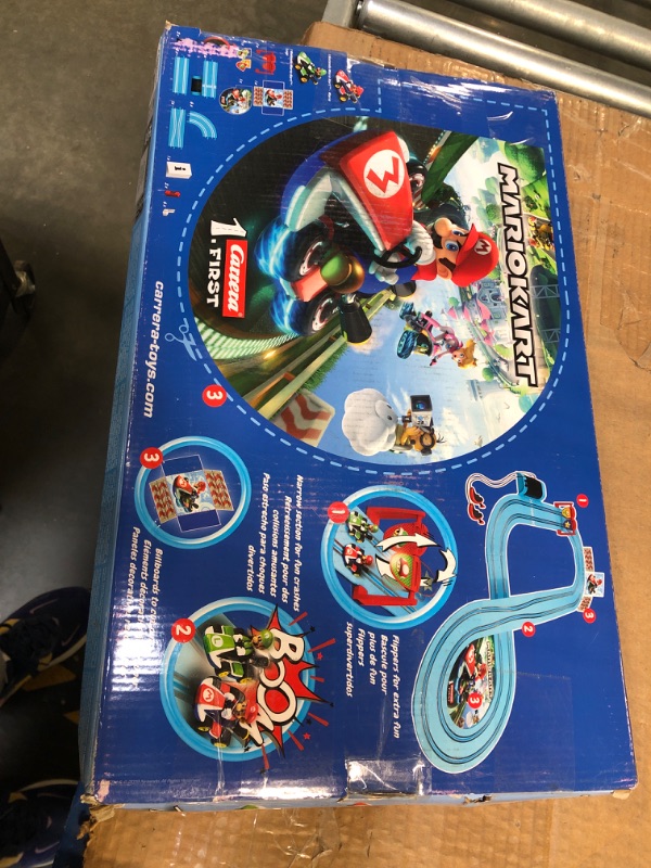 Photo 3 of Carrera First Nintendo Mario Kart Slot Car Race Track - Includes 2 Cars: Mario and Luigi and Two-Controllers - Battery-Powered Beginner Set for Kids Ages 3 Years and Up, 20063028 Mario Kart / Flippers