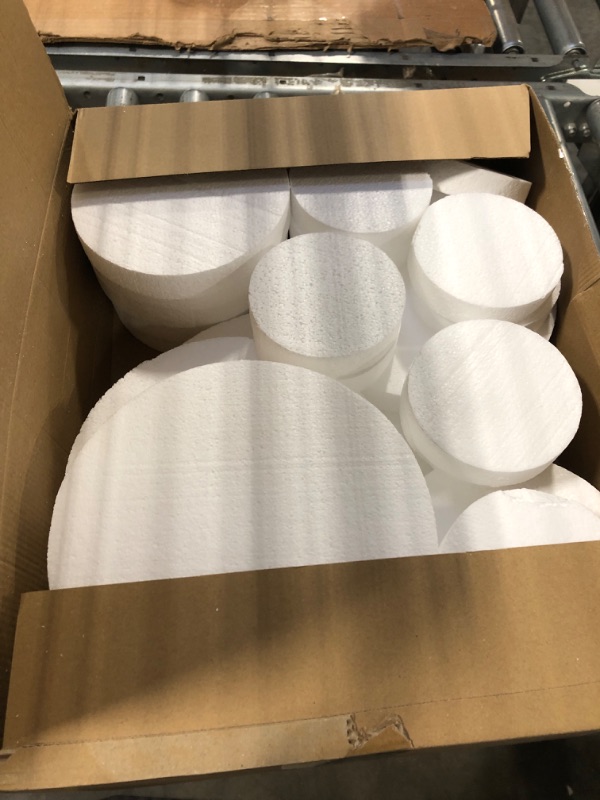 Photo 3 of 26 Pcs Round Foam Circles for Crafts Fake Cake White Discs for DIY Projects 4/6/8/12'' Diameter 1'' Thick Round Foam Disk Round Craft Foam Disc for Art Cakes Sculpture Modeling Decoration