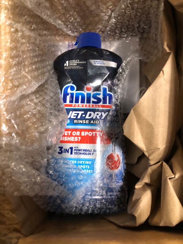 Photo 3 of Finish Jet-Dry Rinse Aid, Dishwasher Rinse Agent and Drying Agent, 23 fl oz, Packaging may vary