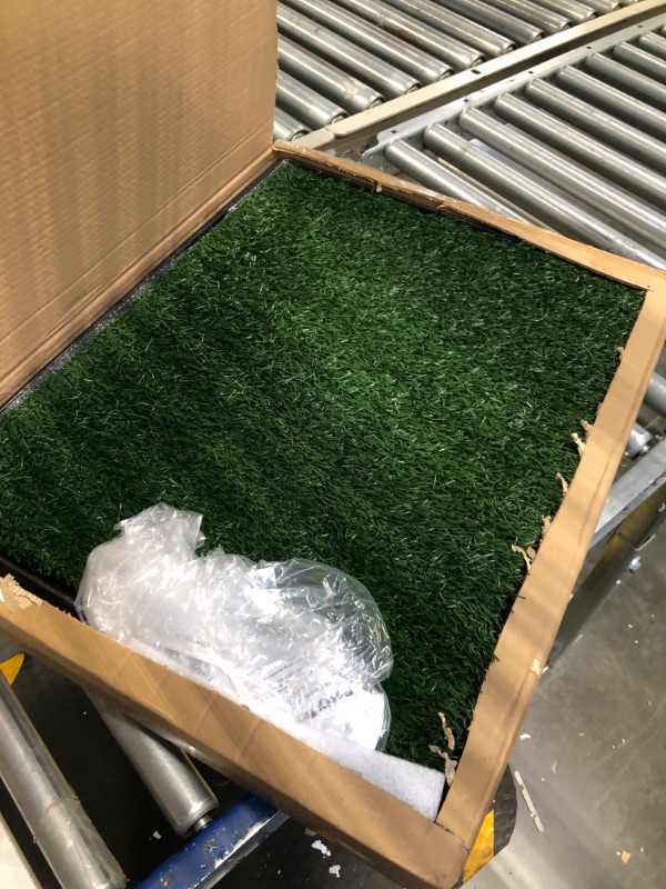 Photo 3 of Artificial Grass Puppy Pee Pad for Dogs and Small Pets - 20x25 Reusable 3-Layer Training Potty Pad with Tray - Dog Housebreaking Supplies by PETMAKER