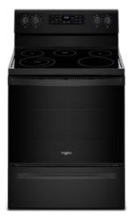 Photo 1 of Whirlpool 30-in Glass Top 5 Elements 5.3-cu ft Steam Cleaning Freestanding Electric Range (Black)