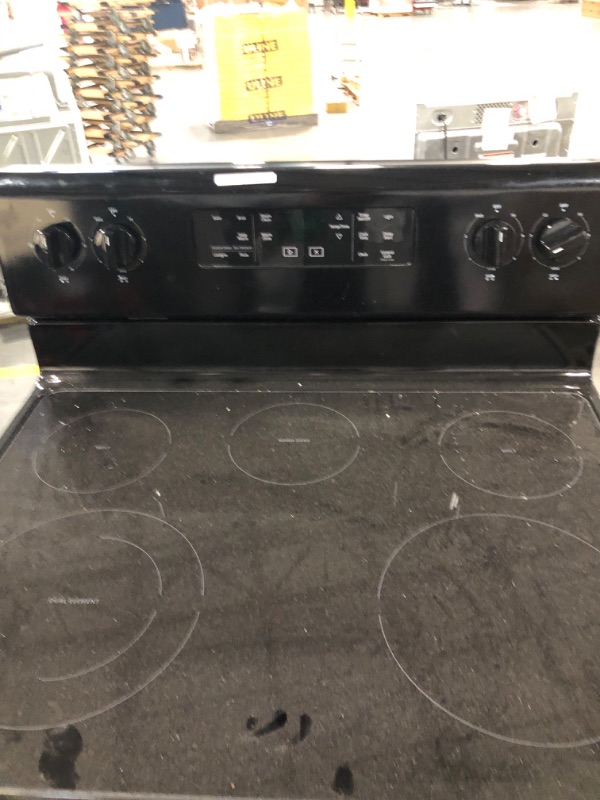 Photo 6 of Whirlpool 30-in Glass Top 5 Elements 5.3-cu ft Steam Cleaning Freestanding Electric Range (Black)