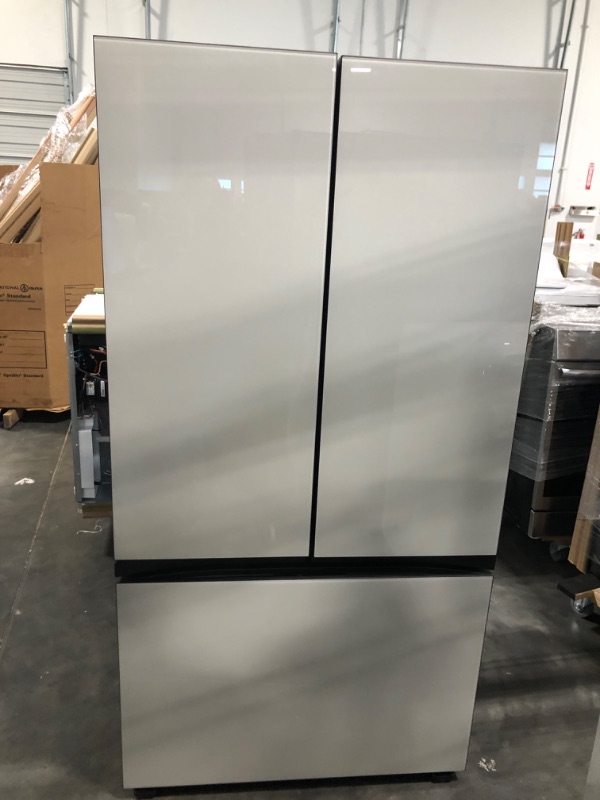 Photo 2 of Samsung Bespoke 30.1-cu ft Smart French Door Refrigerator with Dual Ice Maker and Door within Door (White Glass- All Panels) ENERGY STAR
