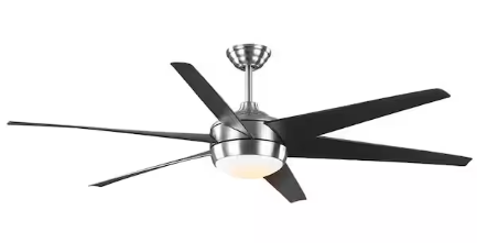 Photo 1 of Windward 68 in. White Color Changing Integrated LED Brushed Nickel Ceiling Fan with Light Kit, DC Motor and Remote