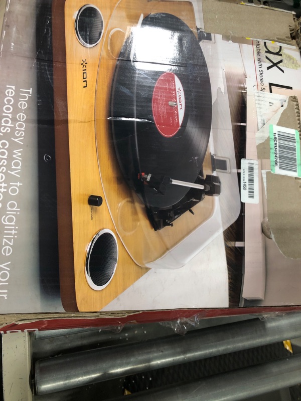 Photo 1 of ION Audio Speed Belt Drive Turntable with Built-In Speakers and ION Audio Vinyl Alive Cleaning Kit with Cleaning Solution and Plush Velvet Pad Max LP with Speakers with Record Cleaning Kit