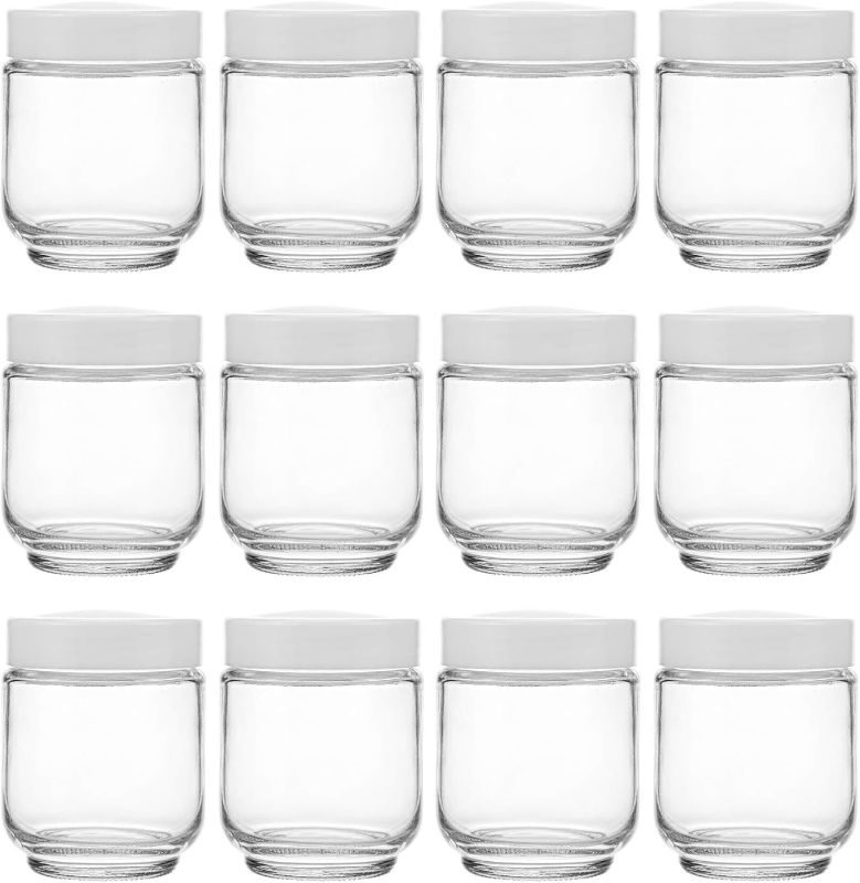 Photo 1 of ***ONE IS BROKEN***

Hedume 12 Pack 6oz Clear Glass Jars with White Lids for Spices, Party Favors, Jams etc.
