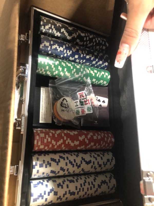 Photo 1 of Cardinal Classics, 300-Piece Poker Set with Aluminum Carrying Case & Professional Weight Chips Plus 5 Poker Dice, for Adults and Kids Ages 8 and up