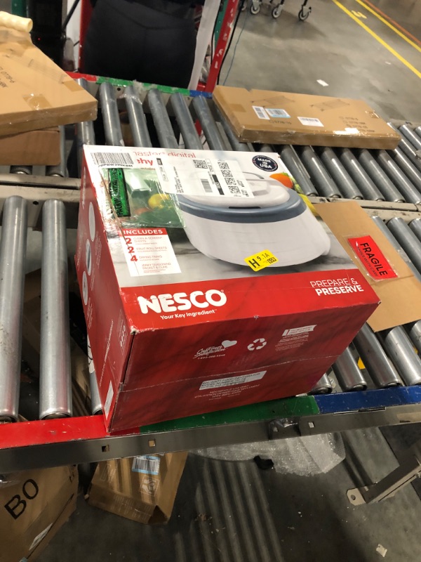 Photo 1 of Nesco FD-79 Snackmaster Pro Digital Food Dehydrator for Snacks, Fruit, Beef Jerky, Meat, Vegetables & Herbs, Gray, 4 Trays & Jumbo Works Beef Jerky kit, 1, Red Dehydrator