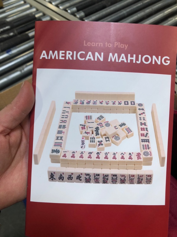 Photo 2 of American Mahjong Set, 166 White Tiles, 4 Mah Jong Racks, Mahjong Scoring Coins , Western Mah Jongg Game Set with Soft Bag, A Beginner's Guide to American Mah Jongg, Pusher not included (American 30mm)