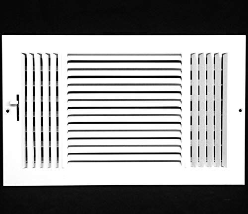 Photo 1 of 16" X 8" 3-Way AIR Supply Grille - Vent Cover & Diffuser - Flat Stamped Face - White [Outer Dimensions: 17.75"w X 9.75"h]