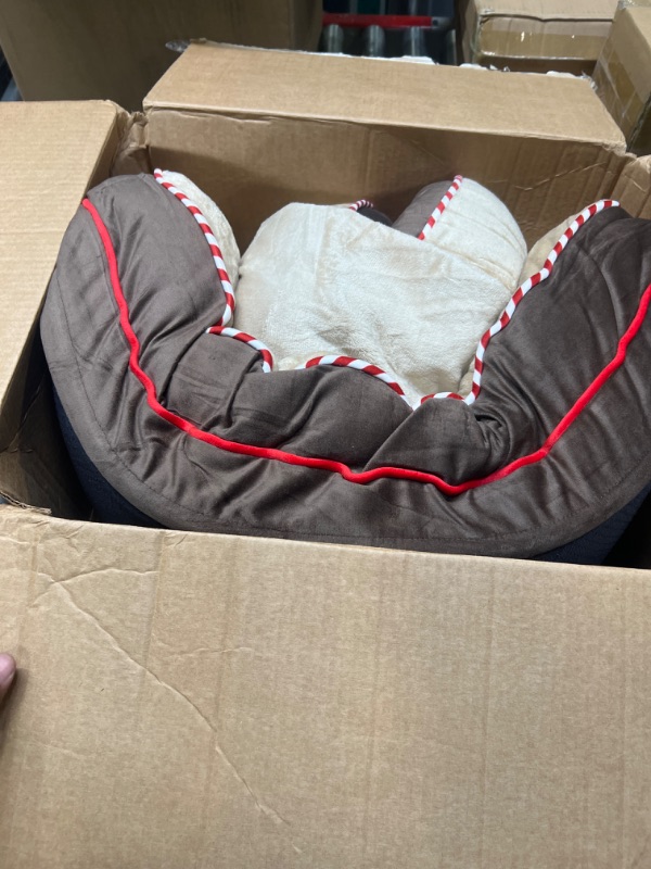 Photo 1 of Bedsure Orthopedic Dog Bed for Large Dogs - Big Washable Dog Sofa Bed Large, Supportive Foam Pet Couch Bed with Removable Washable Cover, Waterproof Lining and Nonskid Bottom, Brown L?35x23x6.5"? Peppermint Cocoa