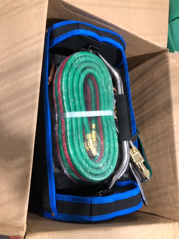 Photo 2 of RX WELD Upgrade version Oxygen & Acetylene Gas Cutting Torch and Welding Kit Portable Oxy Brazing Welder Outfit With Portable Tool Bag Bag Torch kit