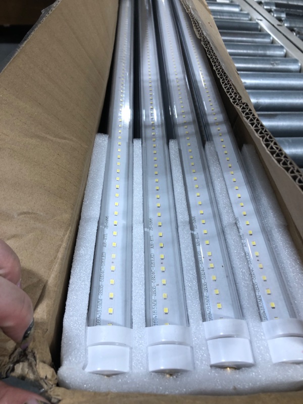 Photo 3 of 8 Foot Led Lights, F96T12 8ft Led Bulbs Fluorescent Replacement, T8 T10 T12 96" 45Watt FA8 Single Pin LED Shop Lights 5400LM, Ballast Bypass, 6000k, Workshop, Warehouse, Clear Cover(12 Pack) 12PACK Clear