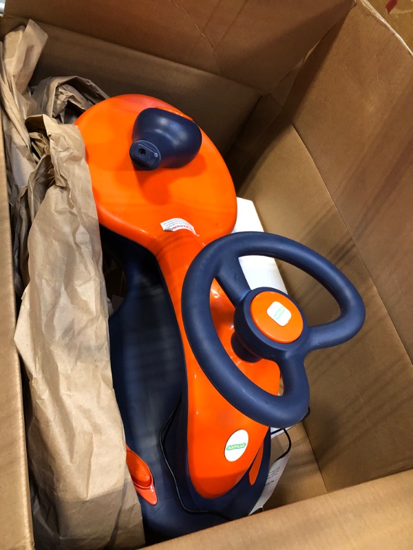 Photo 1 of Electric Wiggle Car Ride On Toy, ANPABO 2 in 1 Wiggle Car with Rechargable Battery and Pedal, Anti-Rollover Wheels with Colorful Lights, Swing Car for Toddlers and Kids Age 3 Year up Orange