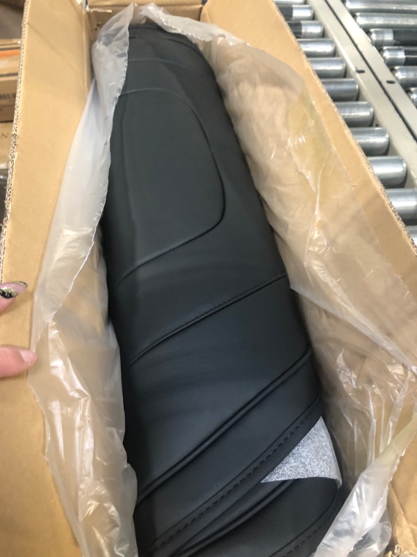 Photo 1 of BASENOR Tesla Model 3 Model Y Model S Model X Leather Seat Back Kick Protectors Kick Mats Black Set of 2
