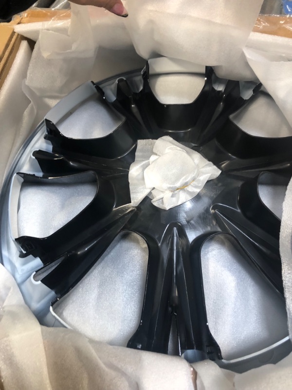 Photo 1 of Peforway 19 inch Wheel Covers for Tesla Model Y 2020-2023, Hubcaps Replacement with Center Caps ABS Tesla Accessories 4 pcs (Glossy Black)