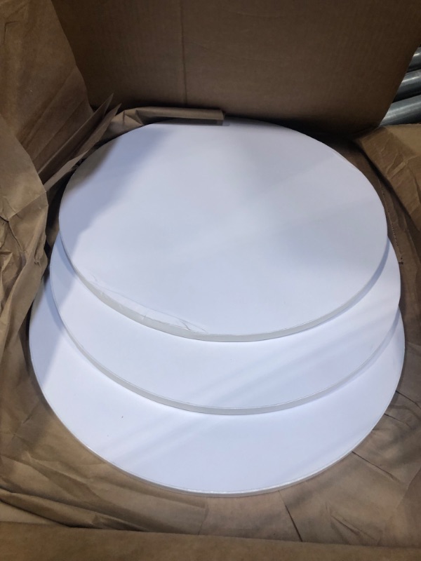 Photo 3 of 16 Inch Cake Drums with Banner Cake Topper-Cake Board Round White(3-Pack) 1/2 Inch Thick Cake Boards Sturdy, Greaseproof for Birthday Wedding Multi-Tiered Party Cake Boards by GoldenBakeryFamily 16inch ?3 Pack? White