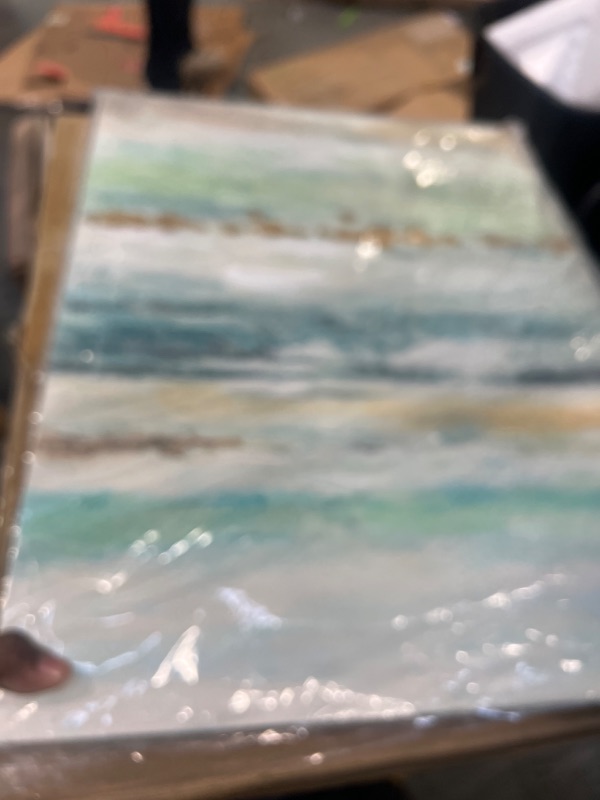 Photo 1 of Abstract Canvas Wall Art Prints: Seascape Painting Artwork Picture for Bedroom (16'' x 12'' x 3 Panels) 16" x 12" x 1panels Abstract Seascape Wall Art