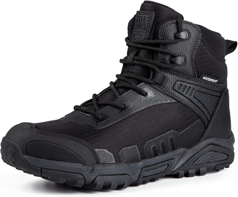 Photo 1 of FREE SOLDIER Men's Waterproof Hiking Boots Lightweight Work Boots Military Tactical Boots Durable Combat Boots
