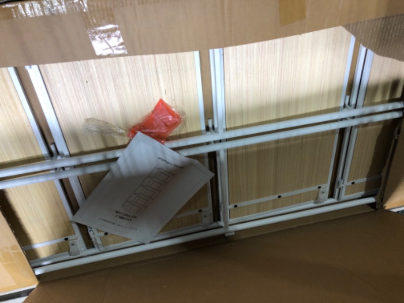 Photo 1 of Crofy No Assembly Folding Bookshelf, 5 Tier White Bookshelf, Metal Book Shelf for Storage, Folding Bookcase for Office Organization and Storage, 12.87 D x 22.91 W x 69.29 H Inches White 5 Tier