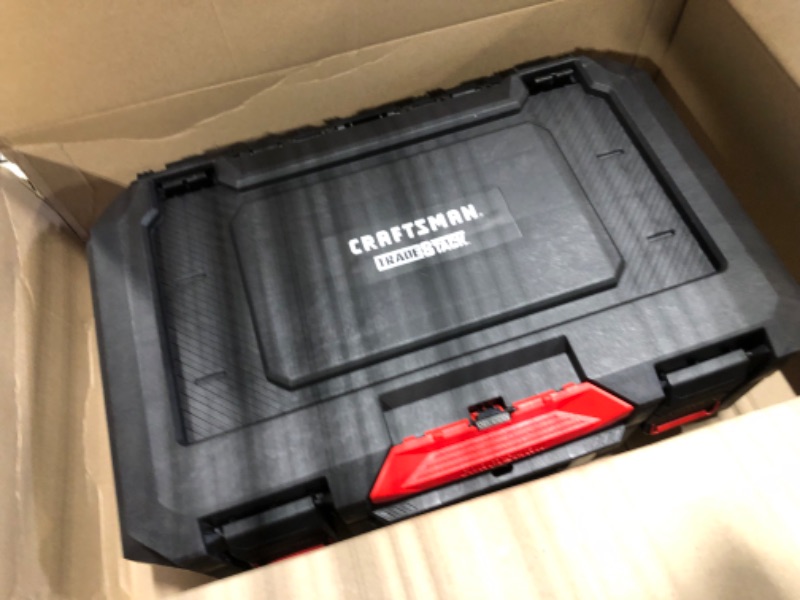 Photo 3 of CRAFTSMAN TRADESTACK System 21.625-in Tool Box, Black, Structural Foam, Lockable (CMST21415)