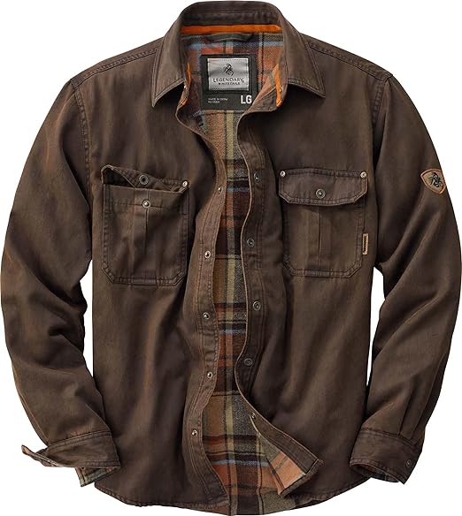 Photo 1 of Legendary Whitetails Men's Journeyman Shirt Jacket, Flannel Lined Shacket for Men, Water-Resistant Coat Rugged Fall Clothing MEDIUM
