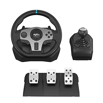 Photo 1 of PXN PC Steering Wheel, V9 Universal Usb Car Sim 270/900 Degree Race Steering Wheel with 3-Pedals and Shifter Bundle for PC, Xbox One, Xbox Series X/S, PS4, PS3, Switch (Black)
