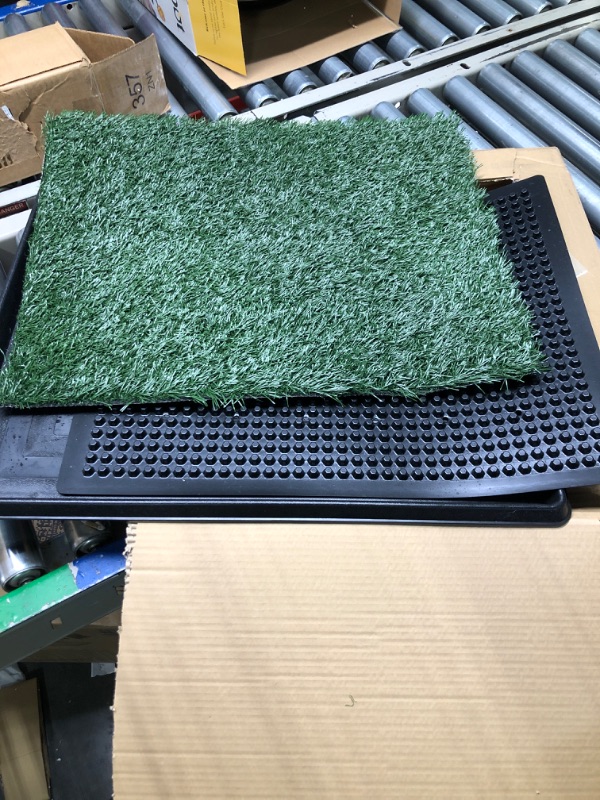 Photo 3 of Artificial Grass Puppy Pee Pad for Dogs and Small Pets - 20x25 Reusable 3-Layer Training Potty Pad with Tray - Dog Housebreaking Supplies by PETMAKER