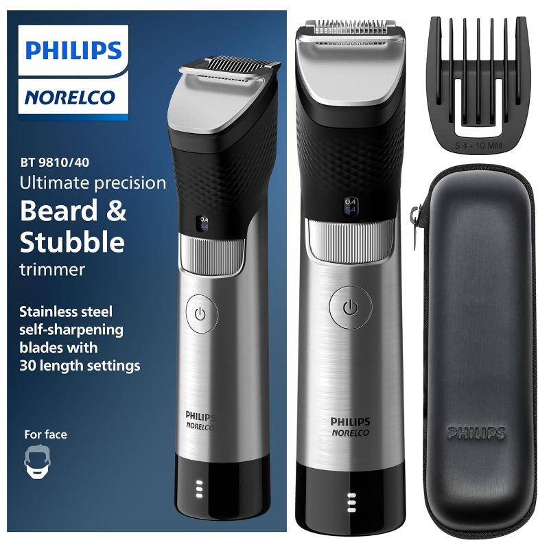 Photo 1 of Philips Norelco Ultimate Beard and Hair Trimmer Series 9000, Ultimate Precision Cordless Steel Beard and Hair Trimmer with Steel Blades, Quick Adjust Zoom Wheel ** not exact picture**