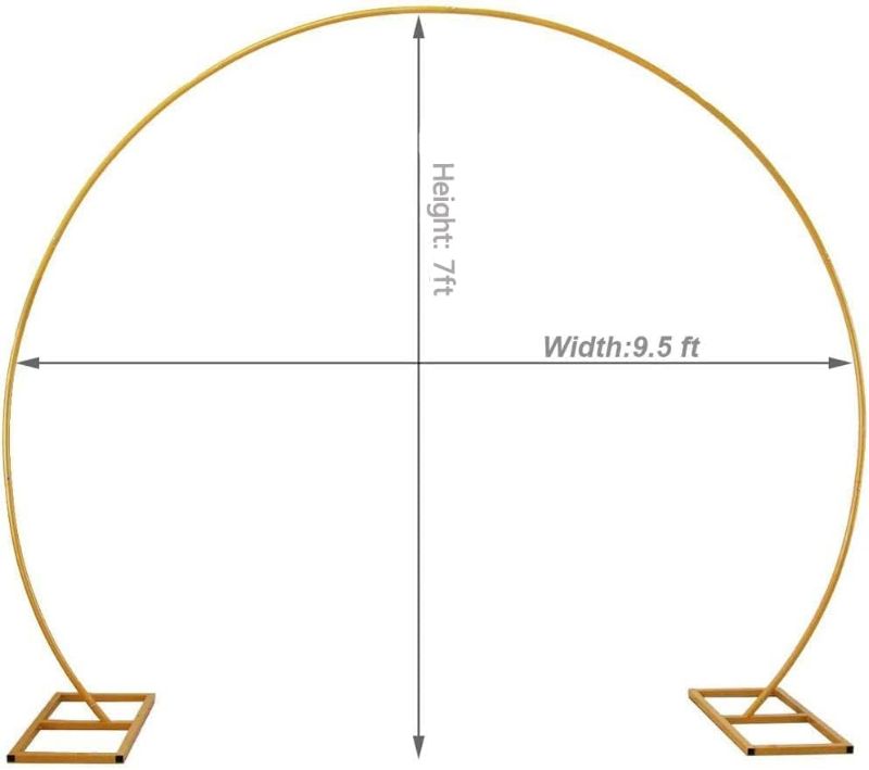 Photo 1 of 9.5 FT Large Size Gold Metal Circle Balloon Arch Stand kit for Birthday Decoration,Wedding Photo Background Decoration,Bridal Shower Anniversary Background Decoration