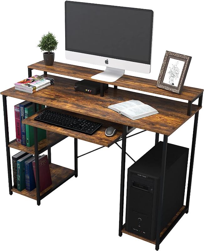 Photo 1 of TOPSKY Computer Desk with Storage Shelves/23.2” Keyboard Tray/Monitor Stand Study Table for Home Office