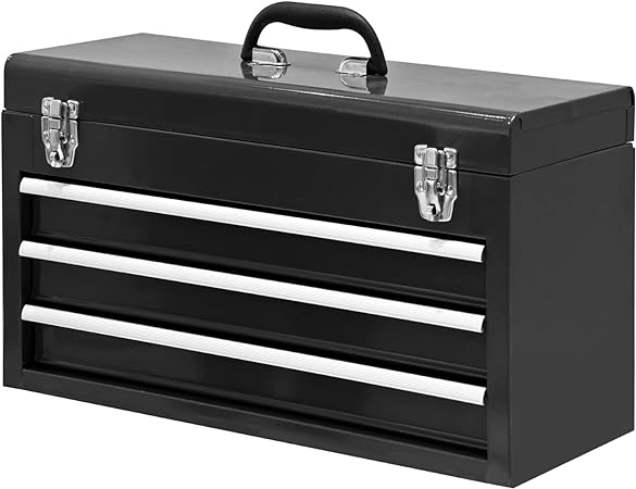Photo 1 of  20“ Metal Tool Box Portable Steel Tool Chest with Metal Latch Closure for Garage, Home and Workbench